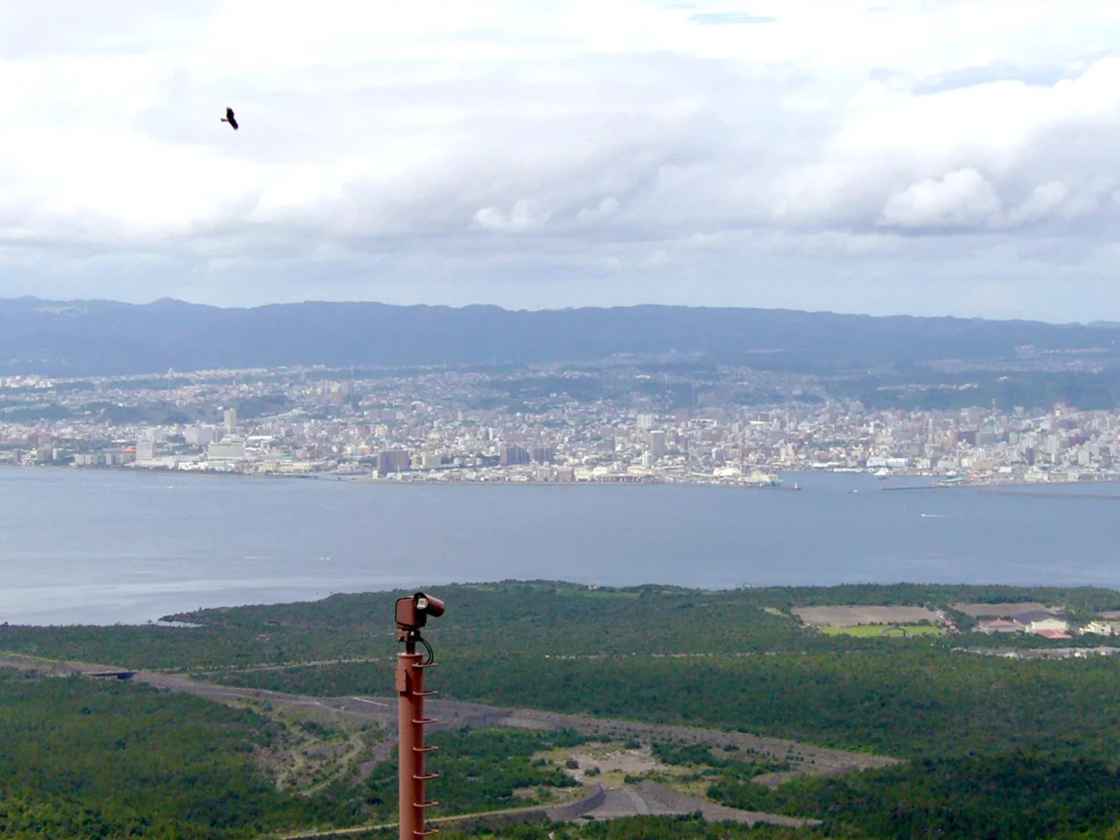 湯之平展望所から見た鹿児島市街地方面