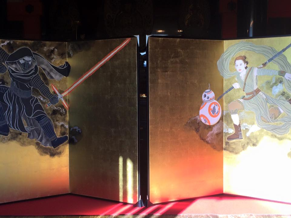 スターウォーズのコラボ屏風に友人と爆笑