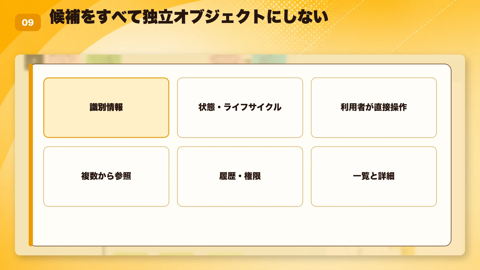 候補をすべて独立オブジェクトにしない